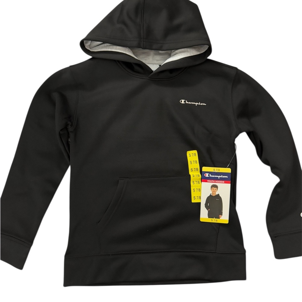 Champion Youth Hoodie, Black S 7/8 NEW
